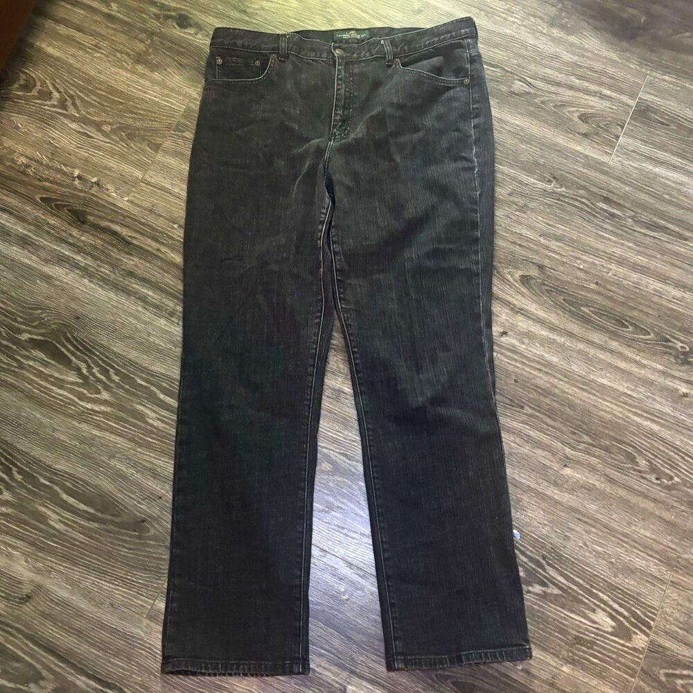 Lauren Jeans Co. Ralph Lauren Women's Slim Black Dark Wash Stretch Jeans 16